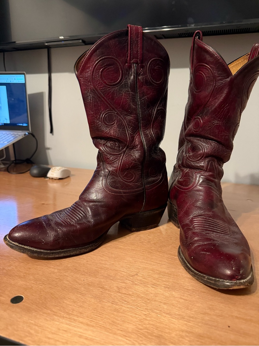 Tom Lama Leather Cowboy Boots 10 EE